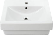 TOTO LT155#01 Vernica 20 Self-Rimming Rectangular Lavatory, with Single Faucet Hole Drilled and Overflow, Cotton