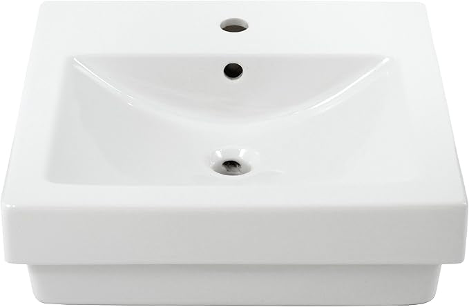 TOTO LT155#01 Vernica 20 Self-Rimming Rectangular Lavatory, with Single Faucet Hole Drilled and Overflow, Cotton
