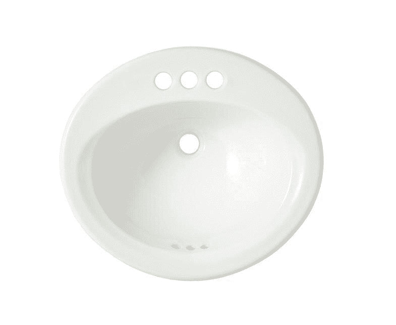 TOTO LT401.4#01 4-Inch Mount, Self Rimming Vitreous China, Self-Rimming Bathroom Sink & Overflow, Cotton