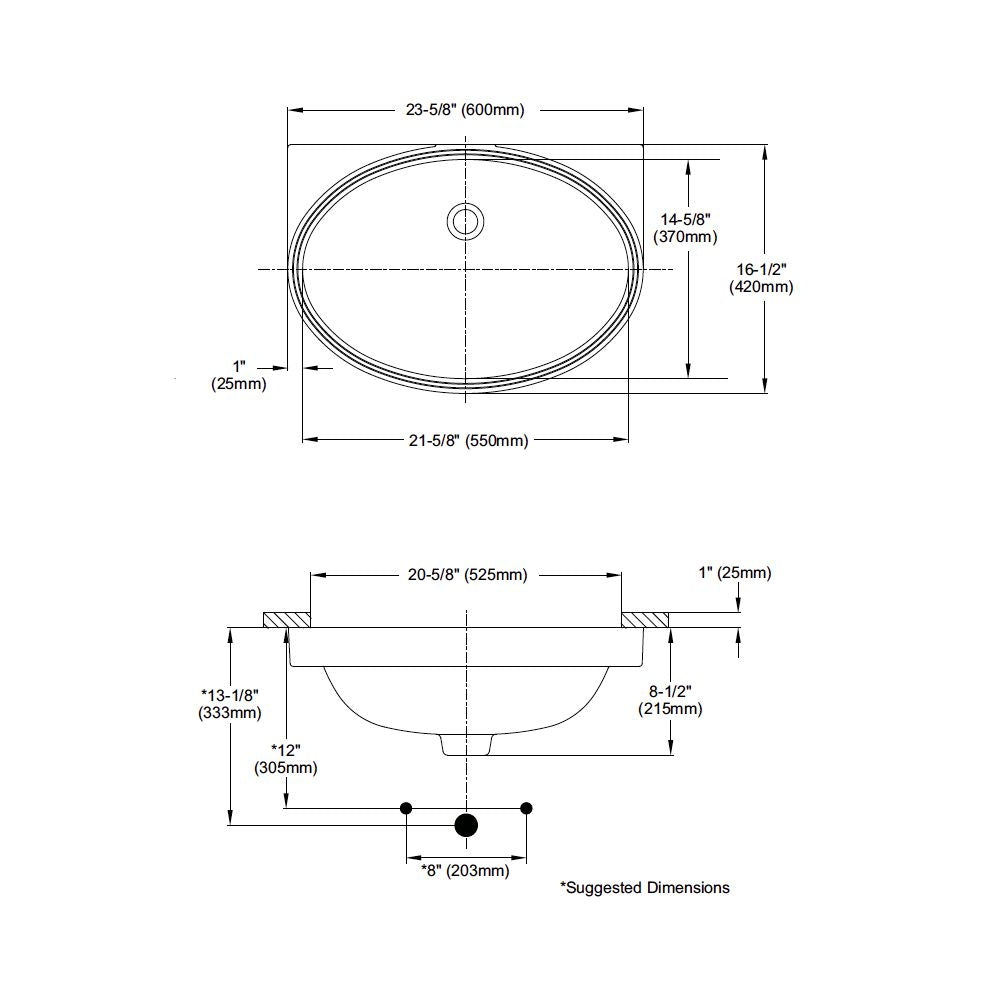 TOTO LT548G01 Undercounter Lavatory Cotton with SanaGloss glaze Spec Sheet