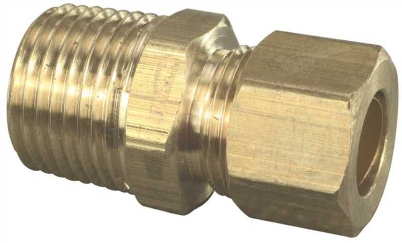 LTWFITTING BR-12 Adapter 1/4" Comp x 3/8" MIP Brass (Pack of 12)
