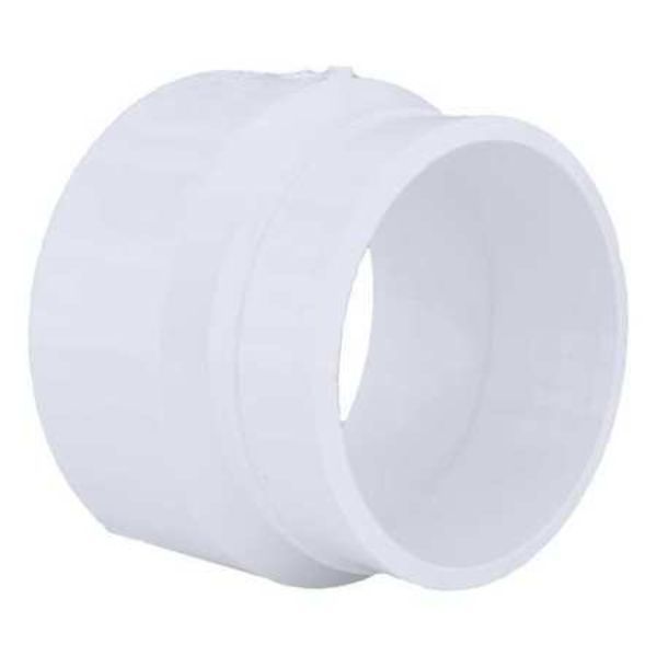 Charlotte Pipe 1WKJ8 PVC DWV Adapter 4" Spigot x 4" Socket White, Schedule 40, Solvent Weld, Pack of 6