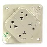 Hospital Grade 4-Plex Receptacle 20A 125V 5-20R White Double Pole – 5-Pack