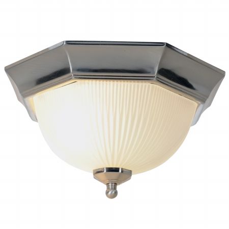 Monument 1-Light Flush Mount Ceiling Light Brushed Nickel 11" 75W UL