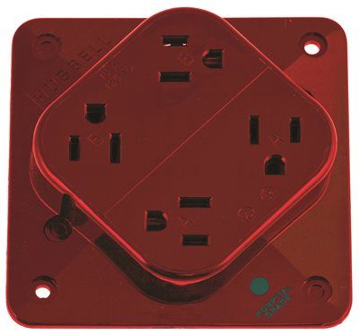 Hospital Grade 4-Plex Receptacle 20A 125V 5-20R White Double Pole - 5-Pack