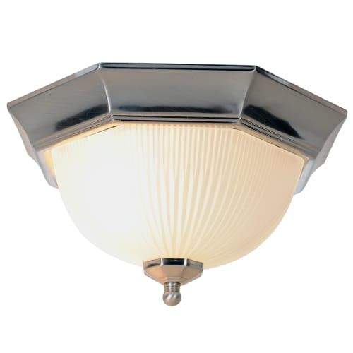 Monument 1-Light Flush Mount Ceiling Light Brushed Nickel 11" 75W UL
