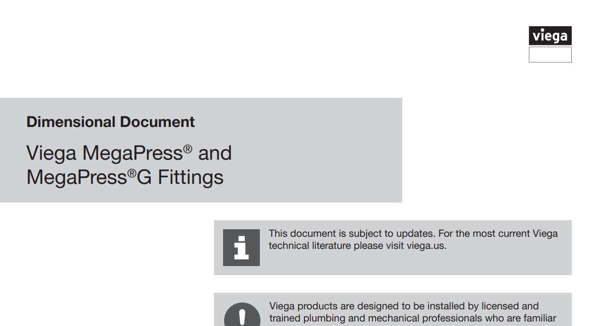 Viega 25636 MegaPressG Female Adapter, Specs Sheet